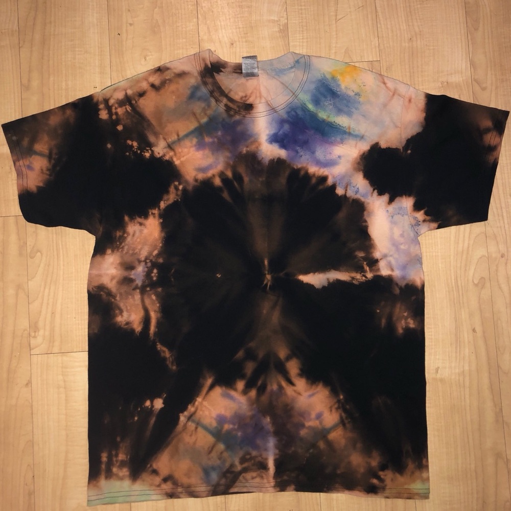 ACID WASH DYE Handmade nebula acid wash reverse tie-dye goth NWOT